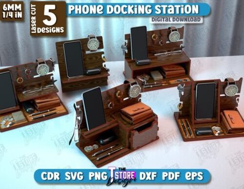 Paquete De Estacion De Acoplamiento Para Telefono Y Reloj Creativo Digital